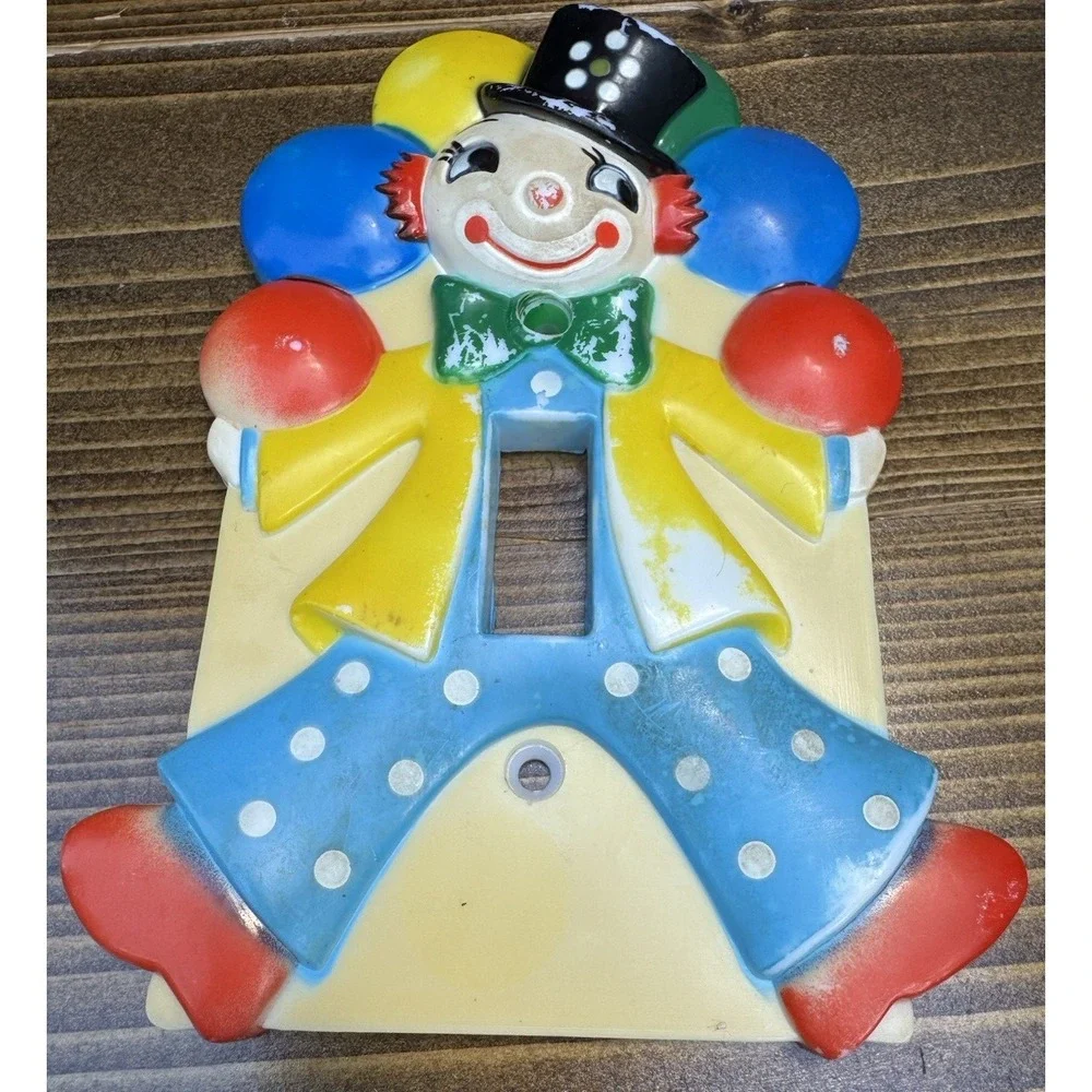 Vintage‎ 1975 Nursery Originals Clown Light Switch Plate Cover Hong Kong